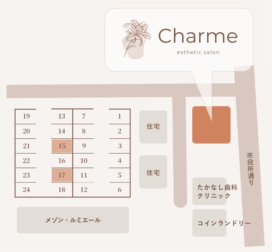 プライベートサロンCharmeの駐車場